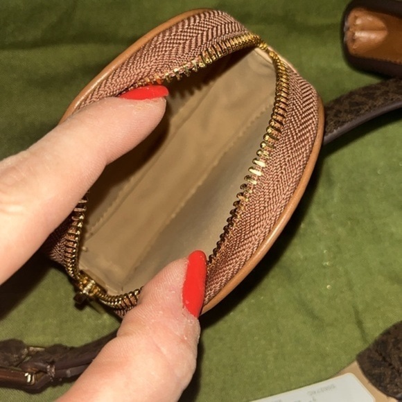 Brand New Michael Kors Genuine Leather Double Pouch Brown Belt Bag Fanny Pack - Picture 15 of 16
